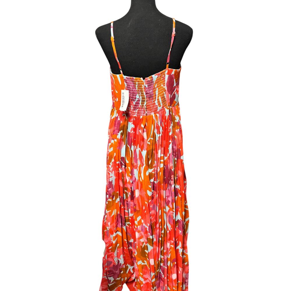 Petal & Pup Pink and Orange Floral Pleated Mini Dress - Picture 3 of 7
